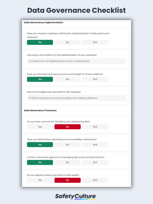 Checklist de Data Governance