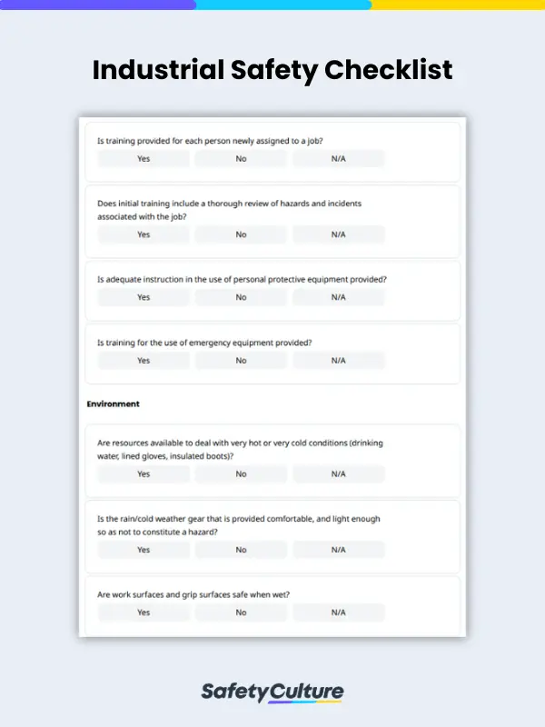 Industrial Safety Checklist
