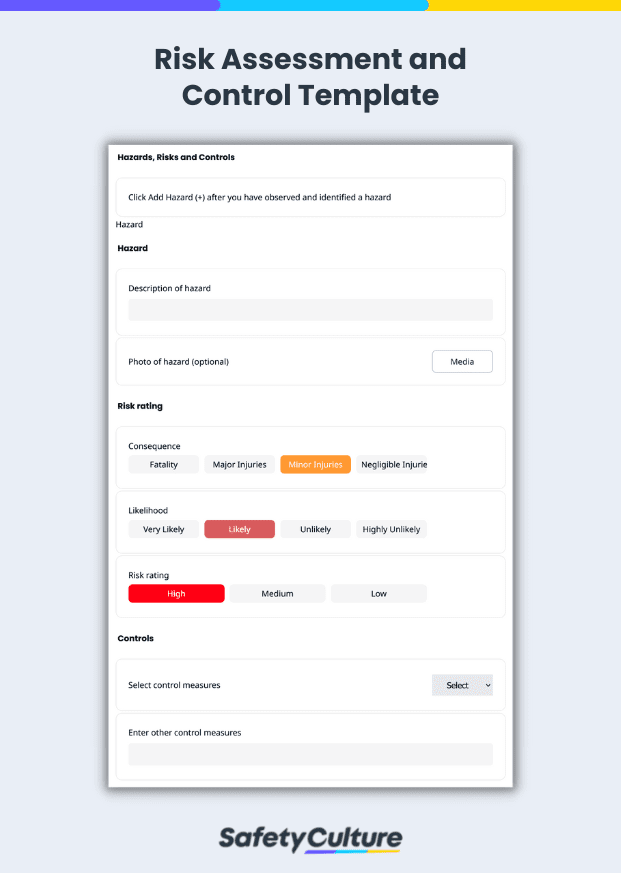 Risk Assessment and Control Template