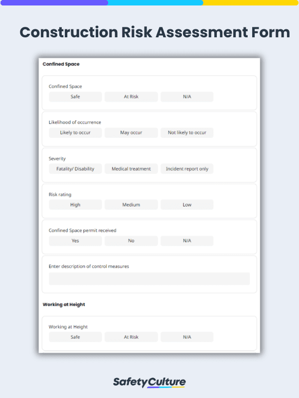 Construction Risk Assessment Form