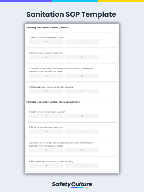 Sanitation Standard Operating Procedure Template